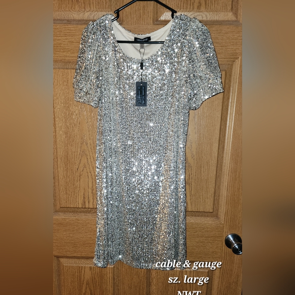 Cable & gauge sequin dress